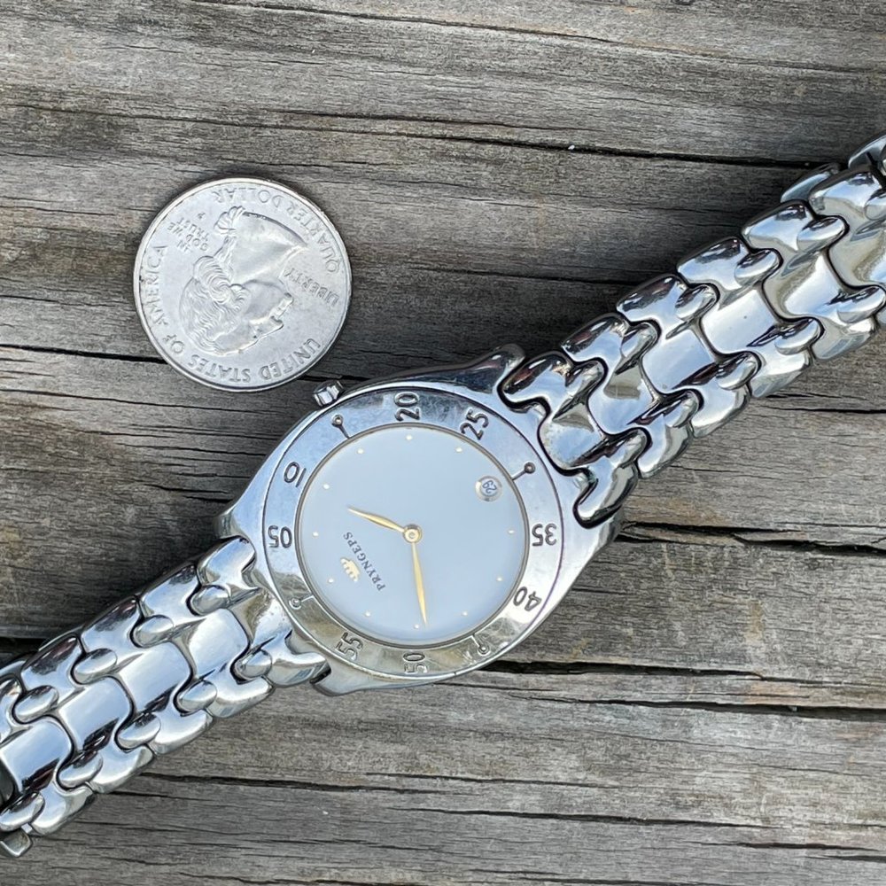 Vintage PRYNGEPS Wristwatch Silver Tone Analog Date Indicator - Picture 9 of 16